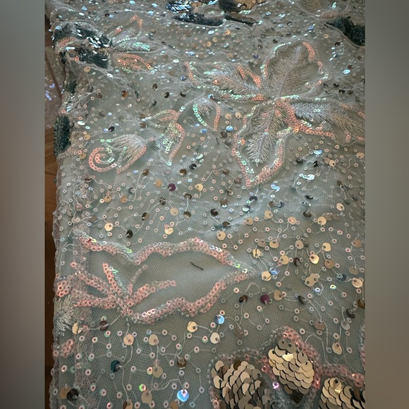 Get Up and Glow Light Blue Sequin Embroidered Mini Dress - Picture 6 of 7